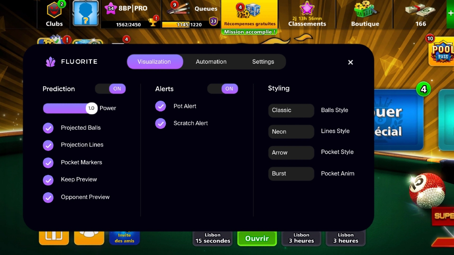 Fluorite: 8 Ball Pool Cheat (iOS)